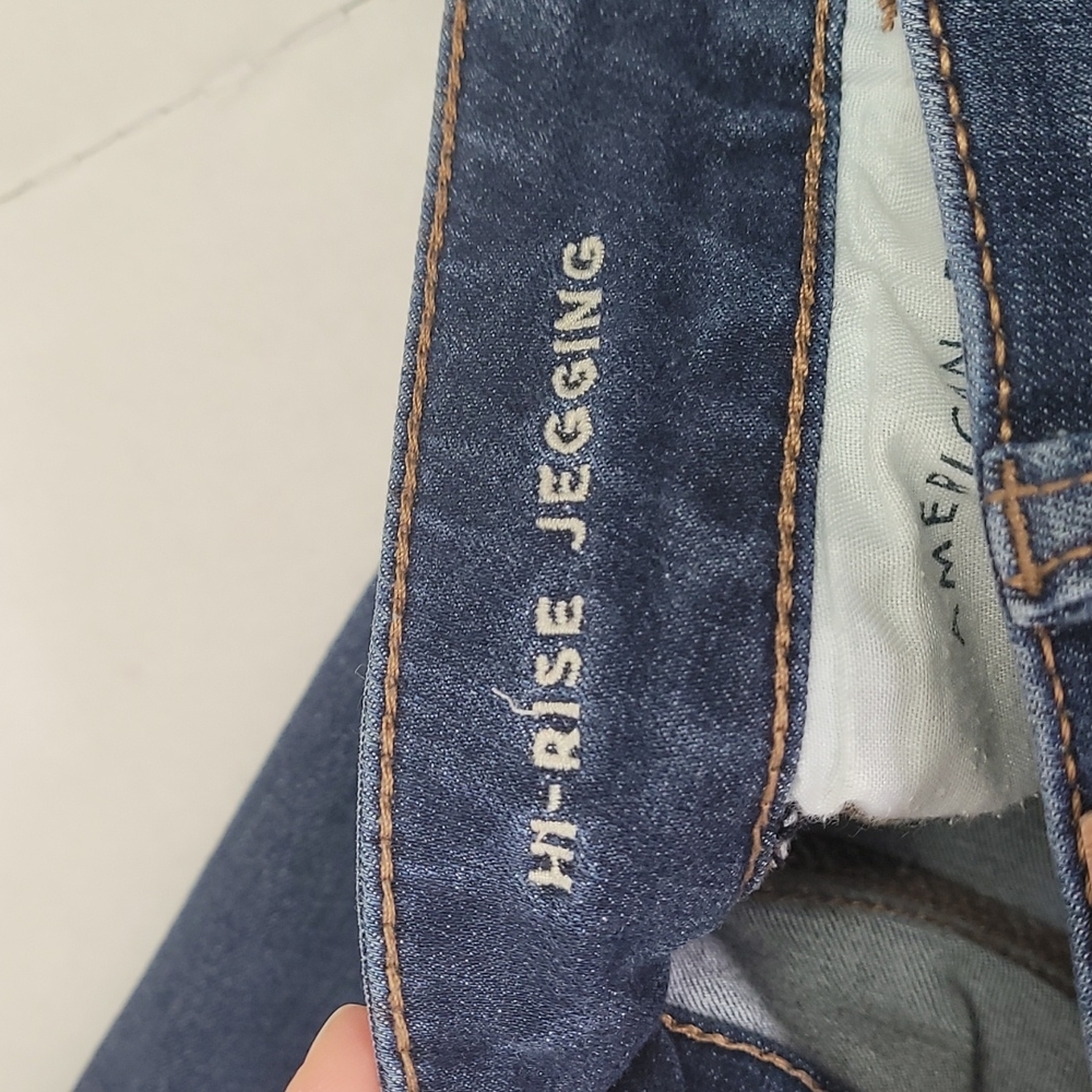 American Eagle Distressed Patchwork High Rise Jeg… - image 6
